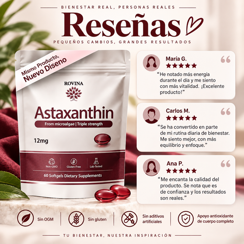 Rovina Astaxanthin™ – Protección Antioxidante 12mg