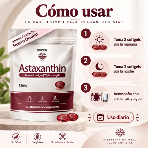 Rovina Astaxanthin™ – Protección Antioxidante 12mg