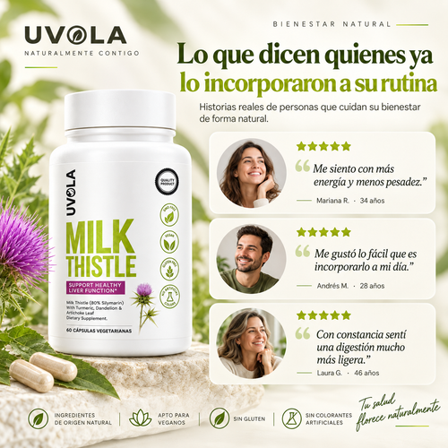 Uvola Milk Thistle™ – Apoyo Hepático con Cardo Mariano