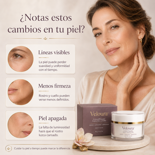 Veloura™ – Crema Lifting para Rostro, Ojos y Cuello