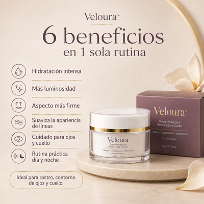 Veloura™ – Crema Lifting para Rostro, Ojos y Cuello