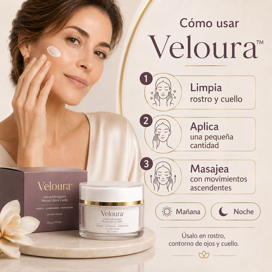 Veloura™ – Crema Lifting para Rostro, Ojos y Cuello